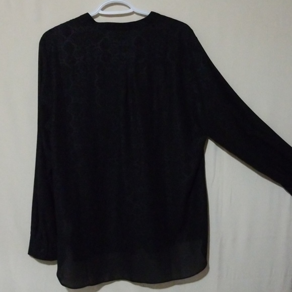 Black Sheer Fullsleeve Blouse - Picture 4 of 6